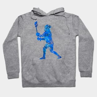 Lacrosse player blue art Hoodie